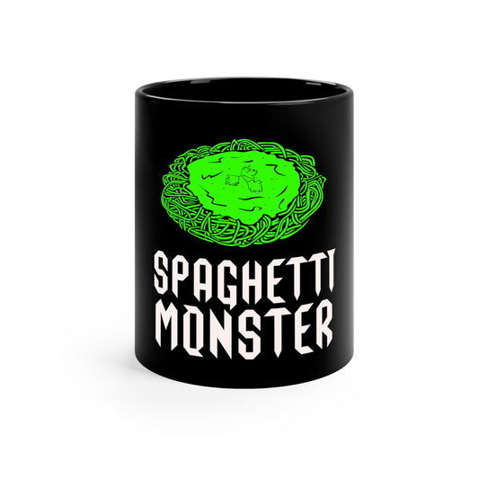 Spaghetti Monster 11oz Black Ceramic Mug (Monster Energy Parody)