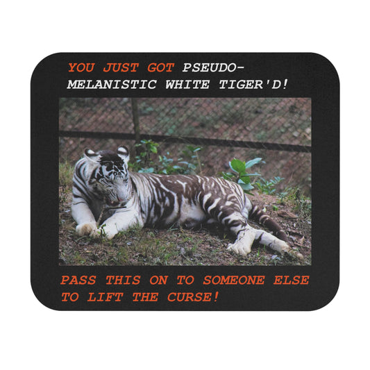 Pseudo-Melanistic White Tiger Curse Mouse Pad