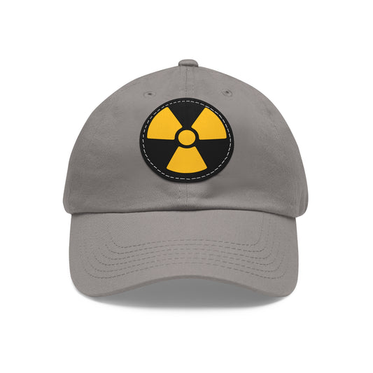 Nuclear Symbol Dad Hat with Round Leather Patch