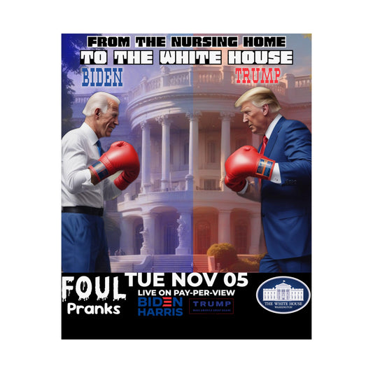 Biden vs Trump 2024 Presidential Boxing Match Vertical Poster