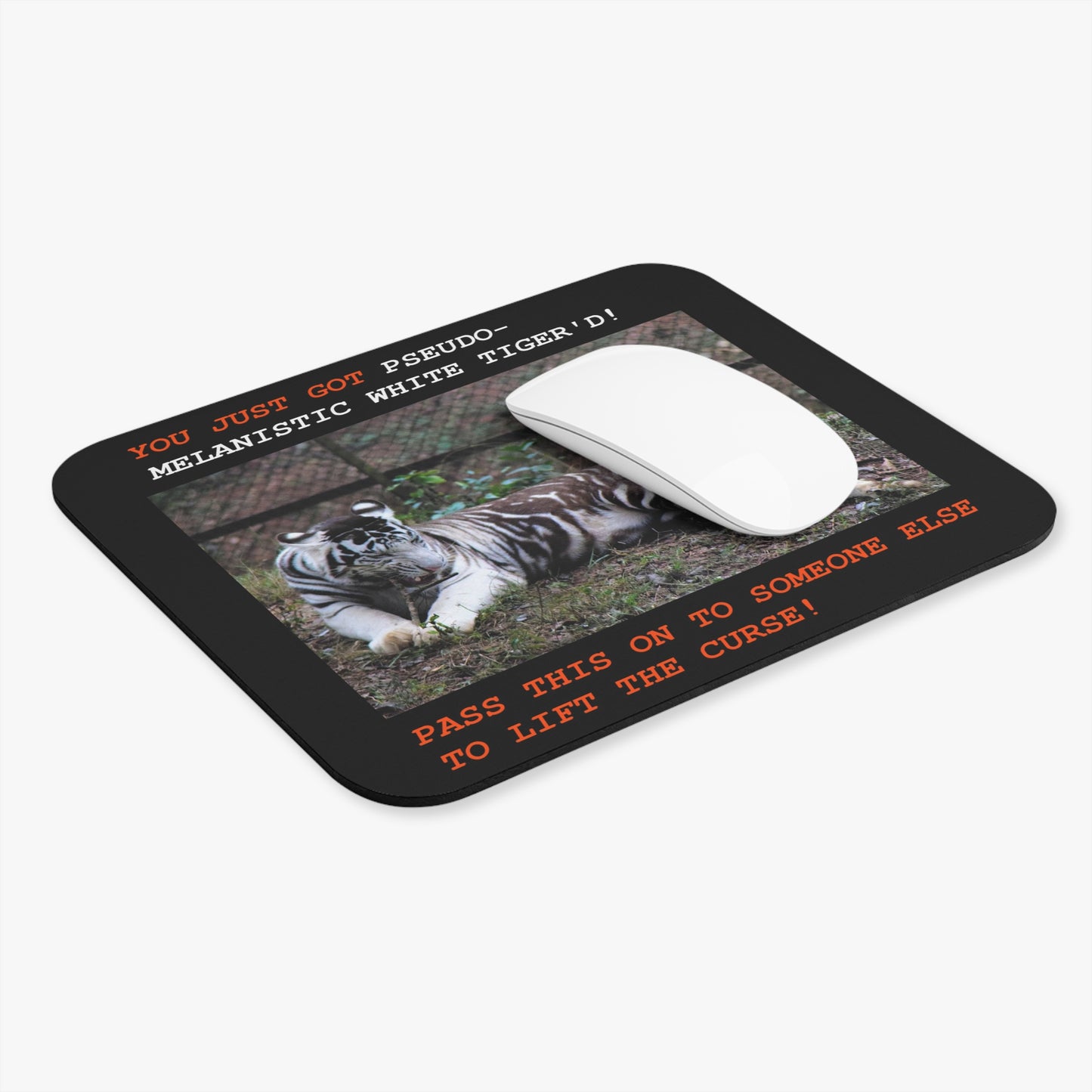 Pseudo-Melanistic White Tiger Curse Mouse Pad – FOUL Pranks