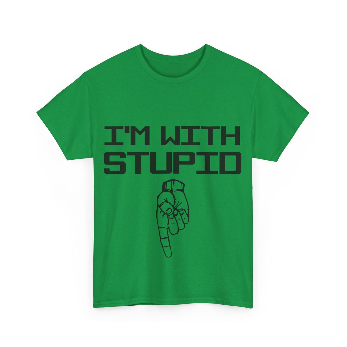 I'm With Stupid Pointing Down Unisex Cotton T-Shirt