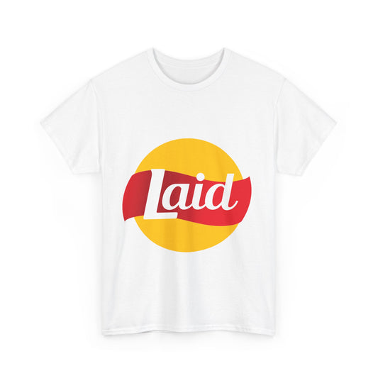 Laid Unisex Cotton T-Shirt (Lay's Parody)