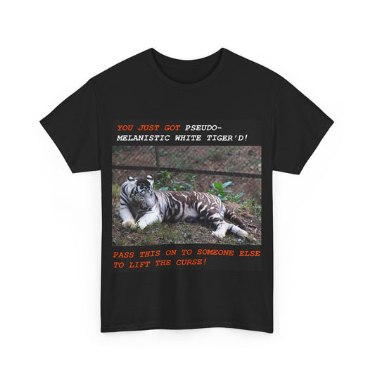 Pseudo-Melanistic White Tiger Curse Unisex Cotton T-Shirt