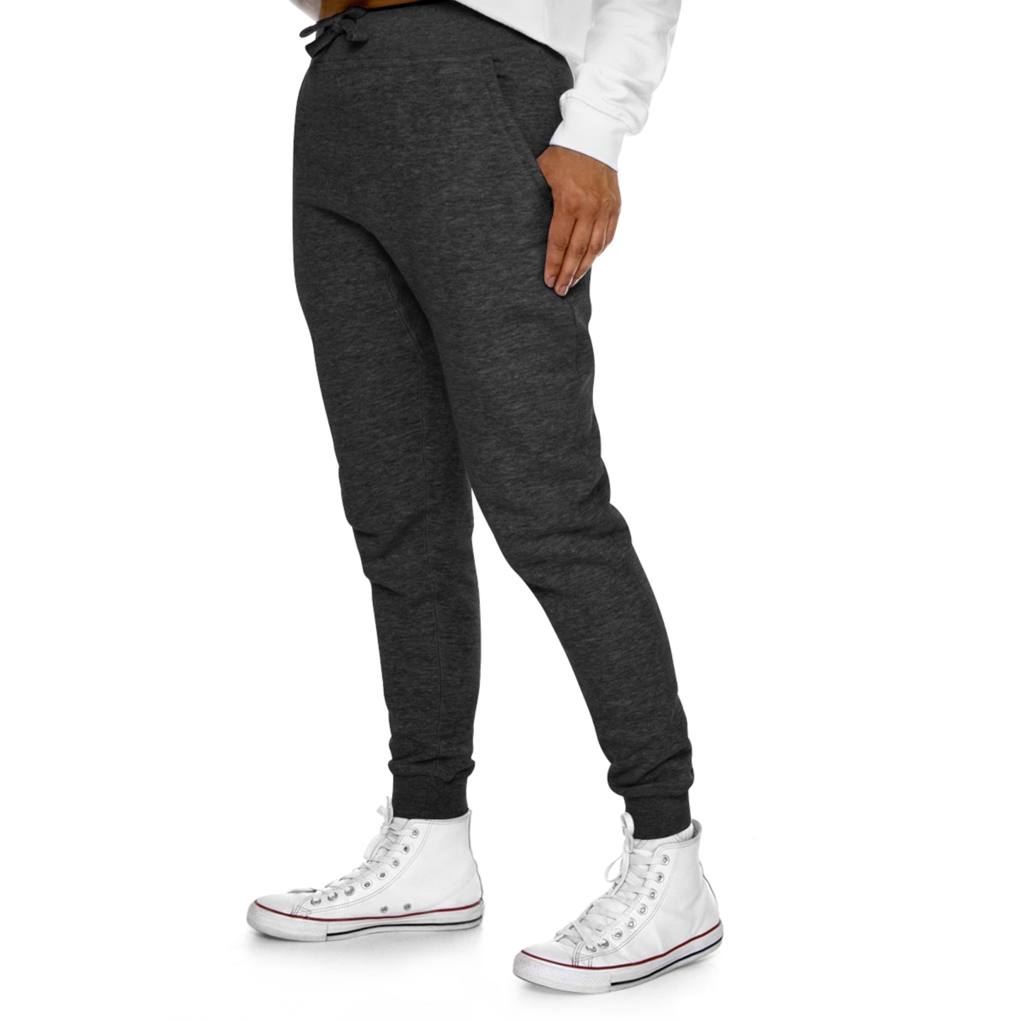 Pseudo-Melanistic White Tiger Curse Unisex Fleece Joggers