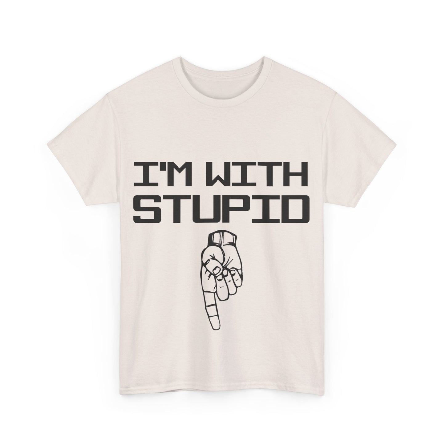 I'm With Stupid Pointing Down Unisex Cotton T-Shirt