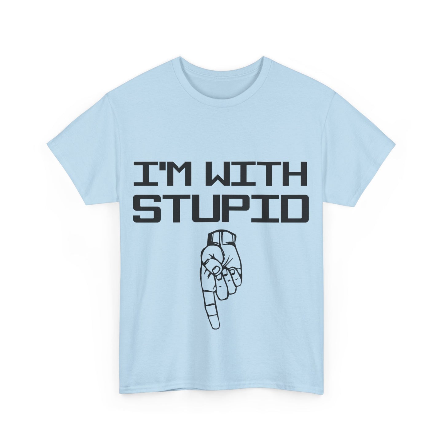 I'm With Stupid Pointing Down Unisex Cotton T-Shirt