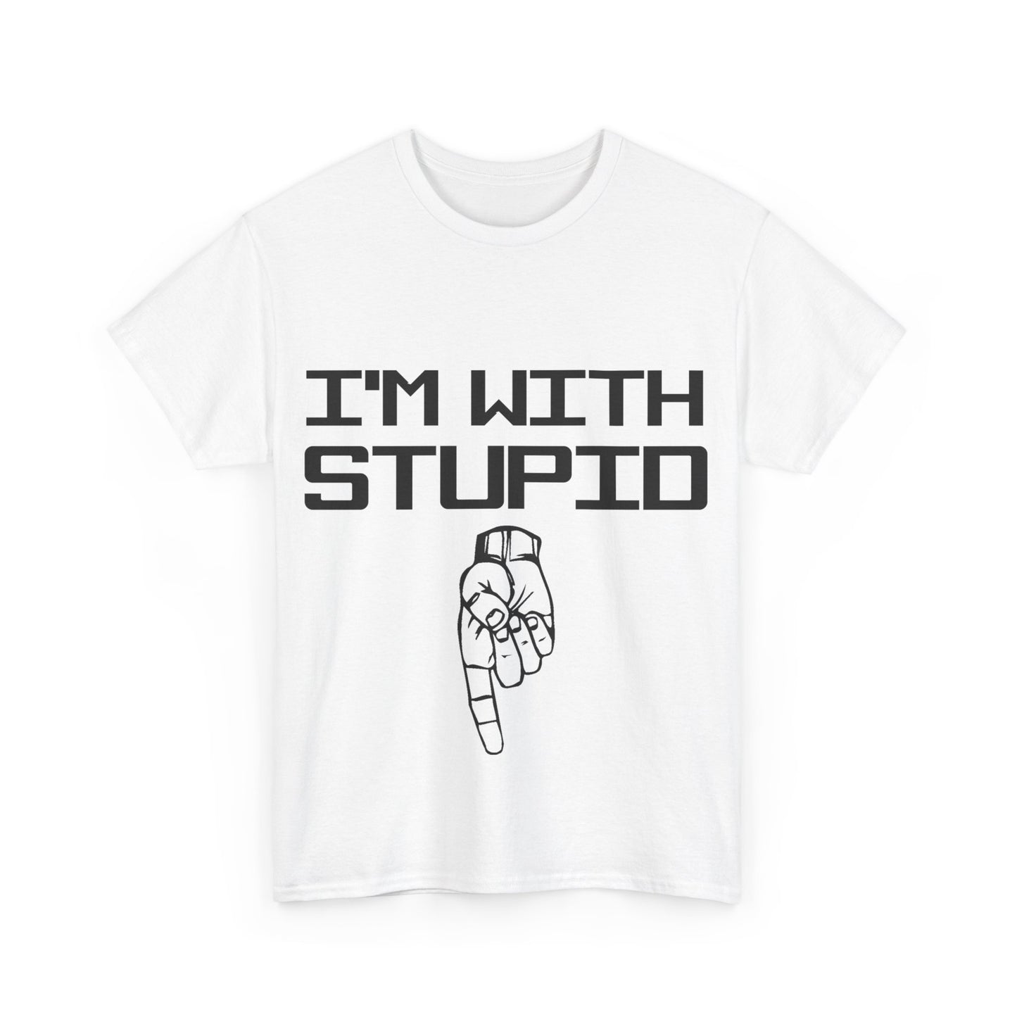 I'm With Stupid Pointing Down Unisex Cotton T-Shirt